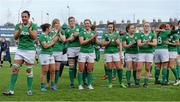 20 March 2016; Ireland players clap the supporters following their victory over Scotland. Women's Six Nations Rugby Championship, Ireland v Scotland. Donnybrook Stadium, Donnybrook, Dublin. Picture credit: Seb Daly / SPORTSFILE