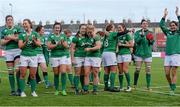 20 March 2016; Ireland players clap the supporters following their victory over Scotland. Women's Six Nations Rugby Championship, Ireland v Scotland. Donnybrook Stadium, Donnybrook, Dublin. Picture credit: Seb Daly / SPORTSFILE