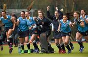 20 March 2016; Ulster Elks players celebrate at the end of the game. Irish Senior Women's Cup Final, Ards v Ulster Elks, National Hockey Stadium, UCD, Belfield, Dublin. Photo by Sportsfile