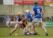20 March 2016; Shane Tompkins, Wexford, in action against Laois', from left, Charles Dwyer, Colm Stapleton and Patrick Purcell. Allianz Hurling League, Division 1BA, Round 5, Laois v Wexford, O'Moore Park, Portlaoise, Co. Laois. Picture credit: Piaras Ó Mídheach / SPORTSFILE