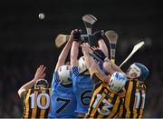 20 March 2016; Kilkenny players, from left, Walter Walsh, Jonjo Farrell and TJ Reid compete against Dublin's Shane Barrett, 7, and Liam Rushe. Allianz Hurling League, Division 1A, Round 5, Kilkenny v Dublin. Nowlan Park, Kilkenny. Picture credit: Stephen McCarthy / SPORTSFILE