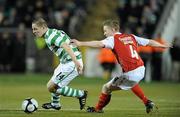 16 March 2010; Graham Barrett, Shamrock Rovers, in action against Conor Kenna, St Patrick's Athletic. Airtricity League Premier Division, Shamrock Rovers v St Patrick's Athletic, Tallaght Stadium, Tallaght, Dublin. Picture credit: David Maher / SPORTSFILE