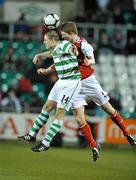 16 March 2010; Graham Barrett, Shamrock Rovers, in action against Shane Guthrie, St Patrick's Athletic. Airtricity League Premier Division, Shamrock Rovers v St Patrick's Athletic, Tallaght Stadium, Tallaght, Dublin. Picture credit: David Maher / SPORTSFILE
