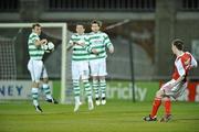 16 March 2010; Ian Birmingham, St Patrick's Athletic, shoots a free kick over the Shamrock Rovers wall to score his side's first goal. Airtricity League Premier Division, Shamrock Rovers v St Patrick's Athletic, Tallaght Stadium, Tallaght, Dublin. Picture credit: David Maher / SPORTSFILE