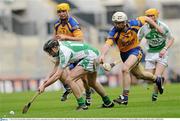 17 March 2010; Pádraig Holden, Ballyhale Shamrocks, in action against Kevin Hayes and Niall Hayes, right, Portumna. AIB GAA Hurling All-Ireland Senior Club Championship Final, Ballyhale Shamrocks v Portumna, Croke Park, Dublin. Picture credit: Brian Lawless / SPORTSFILE