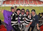 17 March 2010; PBC supporters, from left, Donal Moriarty, Craig O'Driscoll, Briain O'Sullivan, Shane Murphy, and Darren O'Flynn. Munster Schools Senior Cup Final, Rockwell College v PBC, Thomond Park, Limerick. Picture credit: Diarmuid Greene / SPORTSFILE