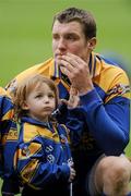 17 March 2010; Portumna goalkeeper Ivan Canning with his son Andrew, age 3, after defeat in the final. AIB GAA Hurling All-Ireland Senior Club Championship Final, Ballyhale Shamrocks v Portumna, Croke Park, Dublin. Picture credit: Brian Lawless / SPORTSFILE