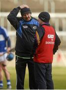 20 March 2016; Laois manager Séamus Plunkett, left, in conversation with Wexford manager Liam Dunne after the game. Allianz Hurling League, Division 1BA, Round 5, Laois v Wexford, O'Moore Park, Portlaoise, Co. Laois. Picture credit: Piaras Ó Mídheach / SPORTSFILE