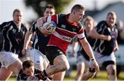 20 March 2016; Kieran Hurrell, Wicklow, goes past the  Portlaoise defence on his way to scoring a try. Bank of Ireland Provincial Towns Cup, Portlaoise v Wicklow, Portlaoise Rugby Club, Rugby Grounds, Portlaoise, Co. Laois. Picture credit: Matt Browne / SPORTSFILE