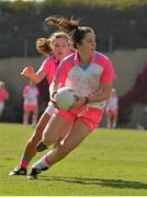 19 March 2016; Ciara O'Sullivan, Cork and 2014 All Stars, in action against Ciara Hegarty, Donegal and 2015 All Stars. TG4 Ladies Football All-Star Tour, 2014 All Stars v 2015 All Stars. University of San Diego, Torero Stadium, San Diego, California, USA. Picture credit: Brendan Moran / SPORTSFILE