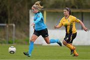 20 March 2016; Julie Ann Russell, UCD Waves, in action against Shoinne Suarez, Kilkenny United WFC. Continental Tyres Women's National League, Kilkenny United WFC v UCD Waves, Buckley Park, Kilkenny. Picture credit: David Maher / SPORTSFILE