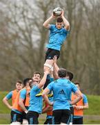 21 March 2016; Munster's Jack O'Donoghue wins possession in a lineout during squad training. Munster Rugby Squad Training and Press Conference. University of Limerick, Limerick. Picture credit: Diarmuid Greene / SPORTSFILE