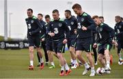 21 March 2016; Republic of Ireland's Jonny Hayes, left and Alex Pearce, in action during squad training. Republic of Ireland Squad Training. National Sports Campus, Abbotstown, Dublin.  Picture credit: David Maher / SPORTSFILE