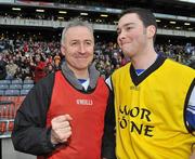 17 March 2010; The St. Gall's manager Lenny Harbinson, left, celebrates with selector Phillip Donnelly, at the final whistle. AIB GAA Football All-Ireland Senior Club Championship Final, Kilmurry Ibrickane v St Gall's, Croke Park, Dublin. Picture credit: Brian Lawless / SPORTSFILE