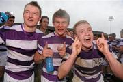 17 March 2010; Clongowes Wood College SJ players, from left, Stephen MacAuley, Oscar O'Sulleabhain and Conor Gilsenan celebrate after the game. Leinster Schools Senior Cup Final, Clongowes Wood College SJ v St. Michael's College. RDS, Ballsbridge, Dublin. Picture credit: Pat Murphy / SPORTSFILE