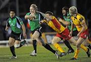 17 March 2010; Fionn Carr, Connacht, in against Mathew Watkins, Newport Gwent Dragons. Celtic League, Connacht v Newport Gwent Dragons, Sportsground, Galway. Picture credit: Ray Ryan / SPORTSFILE