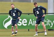 22 March 2016; Republic of Ireland's Alan Judge, left, and Anthony Pilkington during squad training. National Sports Campus, Abbotstown, Dublin. Picture credit: David Maher / SPORTSFILE