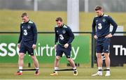 22 March 2016; Republic of Ireland players, from left, Jonny Hayes, Alan Judge and Anthony Pilkington during squad training. National Sports Campus, Abbotstown, Dublin. Picture credit: David Maher / SPORTSFILE