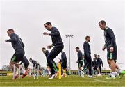 22 March 2016; Republic of Ireland's players, from left, Jonny Hayes, John O'Shea and Glenn Whelan during squad training. National Sports Campus, Abbotstown, Dublin. Picture credit: David Maher / SPORTSFILE