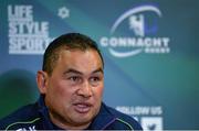 22 March 2016; Connacht head coach Pat Lam during a press conference. Connacht Rugby Squad Training and Press Conference, Sportsground, Galway. Picture credit: Piaras Ó Mídheach / SPORTSFILE