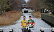 24 March 2016; Pictured are Ultan Harney, Roscommon, and Brian Reape, Mayo, who were in Dublin to preview the EirGrid GAA U21 Leinster, Connacht and Munster Finals where Dublin take on Kildare, Roscommon will meet Mayo and Kerry will play Cork. Leeson Street Bridge, Dublin. Picture credit: Stephen McCarthy / SPORTSFILE