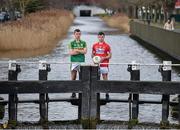 24 March 2016; Pictured are Jack Savage, Kerry, and Stephen Cronin, Cork, who were in Dublin to preview the EirGrid GAA U21 Leinster, Connacht and Munster Finals where Dublin take on Kildare, Roscommon will meet Mayo and Kerry will play Cork. Leeson Street Bridge, Dublin. Picture credit: Stephen McCarthy / SPORTSFILE