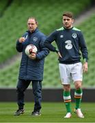 24 March 2016; Republic of Ireland manager Martin O'Neill, with Robbie Brady, during squad training. Aviva Stadium, Lansdowne Road, Dublin. Picture credit: David Maher / SPORTSFILE