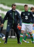 24 March 2016; Republic of Ireland assistant manager Roy Keane with Stephen Gleeson,  during squad training. Aviva Stadium, Lansdowne Road, Dublin. Picture credit: David Maher / SPORTSFILE