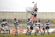 17 March 2010; Shane Buckley, Rockwell College, contests a lineout with Brian Carroll, PBC. Munster Schools Senior Cup Final, Rockwell College v PBC, Thomond Park, Limerick. Picture credit: Diarmuid Greene / SPORTSFILE