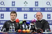 19 March 2010; Ireland captain Brian O'Driscoll and head coach Declan Kidney during a squad press conference ahead of their RBS Six Nations Rugby Championship match against Scotland on Saturday. The Croke Park Hotel, Dublin. Picture credit: Brendan Moran / SPORTSFILE