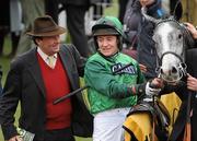 19 March 2010; Jockey Barry Geraghty and trainer Nicky Henderson after winning the JCB Triumph Hurdle with Soldatino. Cheltenham Racing Festival - Friday. Prestbury Park, Cheltenham, Gloucestershire, England. Photo by Sportsfile