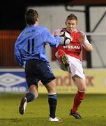 19 March 2010; Connor Kenna, St Patrick's Athletic, in action against Shane Fitzgerald, UCD. Airtricity League, Premier Division, St Patrick's Athletic v UCD, Richmond Park, Dublin. Picture credit: Brian Lawless / SPORTSFILE