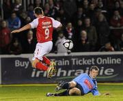 19 March 2010; Danny Fallon, UCD, in action against Alex Williams, St Patrick's Athletic. Airtricity League, Premier Division, St Patrick's Athletic v UCD, Richmond Park, Dublin. Picture credit: Brian Lawless / SPORTSFILE