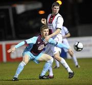 19 March 2010; Glen Fitzpatrick, Drogheda United, in action against Ken Oman, Bohemians. Airtricity League, Premier Division, Drogheda United v Bohemians, Hunky Dorys Park, Drogheda, Co. Louth. Picture credit: David Maher / SPORTSFILE
