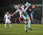 19 March 2010; Owen Heary, Bohemians, in action against Glen Fitzpatrick, Drogheda United. Airtricity League, Premier Division, Drogheda United v Bohemians, Hunky Dorys Park, Drogheda, Co. Louth. Picture credit: Barry Cregg / SPORTSFILE