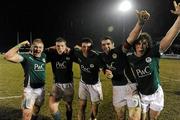 19 March 2010; Irish players from left Bryan Cagney, Jack O'Connell, Ben Marshall, Patrick Butler and Risteard Byrne celebrate after the game. U20 Six Nations Rugby Championship, Ireland v Scotland, Dubarry Park, Athlone, Co. Westmeath. Picture credit: Matt Browne / SPORTSFILE