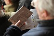 19 March 2010; A punter examines their racecard ahead of the Albert Bartlett Novices' Hurdle. Cheltenham Racing Festival - Friday. Prestbury Park, Cheltenham, Gloucestershire, England. Picture credit: Stephen McCarthy / SPORTSFILE