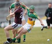 20 March 2010; Kevin Hynes, Galway, in action against Derek Morkan, Offaly. Allianz GAA National Hurling League, Division 1, Round 4, Galway v Offaly. Pearse Stadium, Galway. Picture credit: Ray Ryan / SPORTSFILE