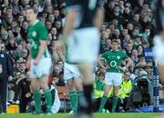 20 March 2010; Ronan O'Gara, Ireland, looks on as Jonathan Sexton prepares to take his last penalty kick before being substituted. RBS Six Nations Rugby Championship, Ireland v Scotland, Croke Park, Dublin. Picture credit: David Maher / SPORTSFILE