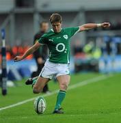 20 March 2010; Ronan O'Gara, Ireland, kicks to convert his side's second try of the game. RBS Six Nations Rugby Championship, Ireland v Scotland, Croke Park, Dublin. Picture credit: Stephen McCarthy / SPORTSFILE