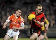 20 March 2010; Brendan Coulter, Down, in action against Andy Mallon, Armagh. Allianz GAA National Football League, Down v Armagh, Division 2, Round 5, Pairc Esler, Newry, Co. Down. Picture credit: Oliver McVeigh / SPORTSFILE