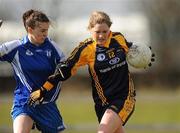 21 March 2010; Lorna Atkinson, DCU 2, in action against Clodagh Reidy, Mary Immaculate College Limerick. Lynch Cup Final, DCU 2 v Mary Immaculate College, St Clare's, DCU, Ballymun, Dublin. Picture credit: David Maher / SPORTSFILE