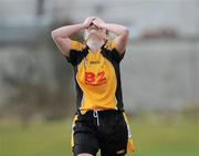 21 March 2010; Elaine Dillon, NUI Maynooth, celebrates at the final whistle. Giles Cup Final, NUI Maynooth v Waterford IT, St Clare's, DCU, Ballymun, Dublin. Picture credit: Brian Lawless / SPORTSFILE