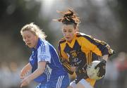 21 March 2010; Sinead Cullen, DCU 2, in action against Aine Kelly, Mary Immaculate College Limerick. Lynch Cup Final, DCU 2 v Mary Immaculate College, St Clare's, DCU, Ballymun, Dublin. Picture credit: David Maher / SPORTSFILE