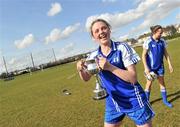 21 March 2010; Breda Feeney, Mary Immaculate College Limerick, celebrates with the cup. Lynch Cup Final, DCU 2 v Mary Immaculate College, St Clare's, DCU, Ballymun, Dublin. Picture credit: Brian Lawless / SPORTSFILE