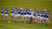 20 March 2016; The Laois team stand for the National Anthem before the game. Allianz Hurling League, Division 1BA, Round 5, Laois v Wexford, O'Moore Park, Portlaoise, Co. Laois. Picture credit: Piaras Ó Mídheach / SPORTSFILE