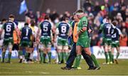 26 March 2016; Nathan White, Connacht, leaves the field with an injury. Guinness PRO12, Round 18, Connacht v Leinster. The Sportsground, Galway. Picture credit: Stephen McCarthy / SPORTSFILE