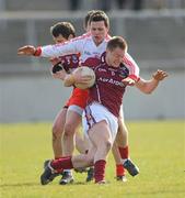 21 March 2010; Fiachra Breathnach, Galway, in action against Conor Gormley, Tyrone. Allianz GAA National Football League, Division 1, Round 5, Galway v Tyrone. Pearse Stadium, Galway. Picture credit: Ray Ryan / SPORTSFILE