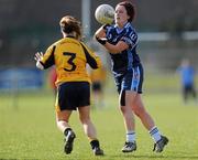 21 March 2010; Aileen Pyers, UUJ, in action against Sinead O'Mahony, DCU. O'Connor Cup Final, Dublin City University v University of Ulster Jordanstown, St Clare's, DCU, Ballymun, Dublin. Picture credit: Brian Lawless / SPORTSFILE
