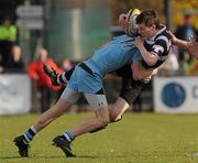 21 March 2010; Tom O'Brien, Terenure College, is tackled by Adam Leavy, left, and Cian Kelleher, St Michael's College. Leinster Schools Junior Cup Final, St Michael's College v Terenure College, Donnybrook Stadium, Dublin. Picture credit: Pat Murphy / SPORTSFILE